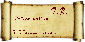 Tódor Réka névjegykártya